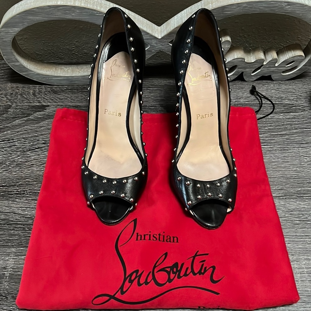 Christian Louboutin Studded Peep Toe